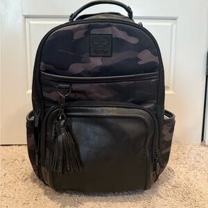 Itzy Ritzy Black and Gray Camouflage baby diaper Backpack
